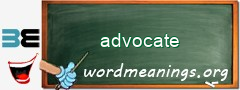 WordMeaning blackboard for advocate